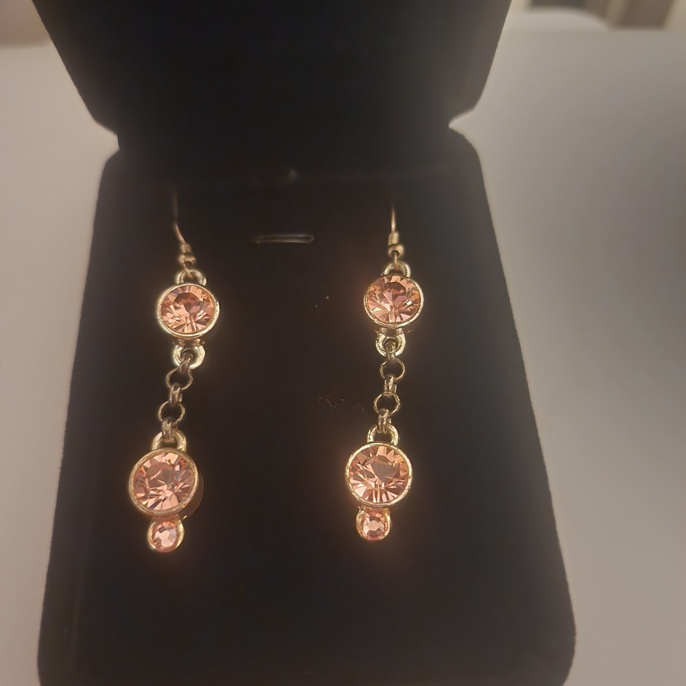 Vintage Pink Drop Earrings